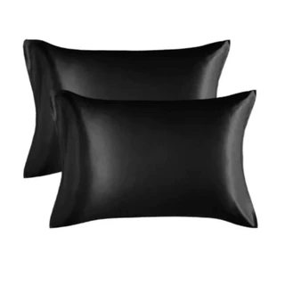 Kit 02 Fronha de Cetim Anti frizz 70cmx50cm ( Preta)