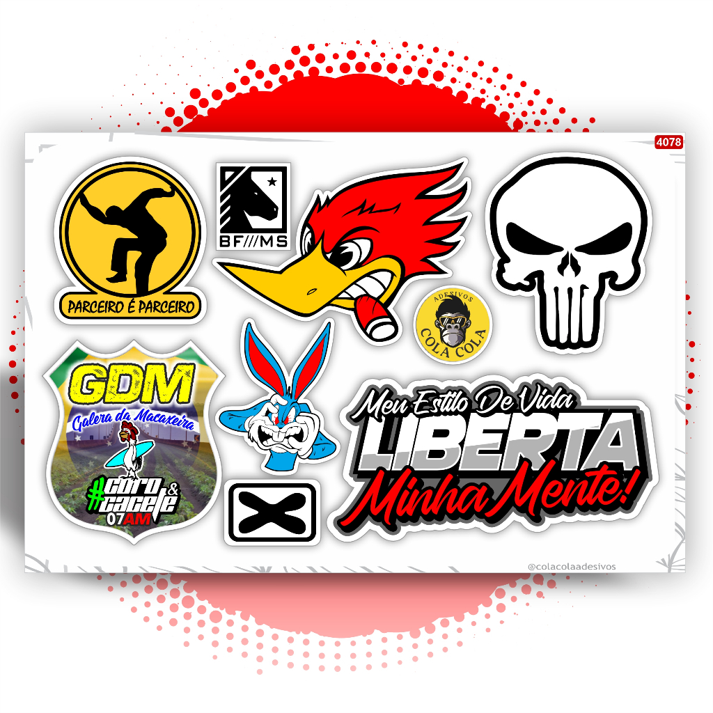 Cartela de adesivos para Caminhão Carro Caminhoneiro - Modelo NOVO ...
