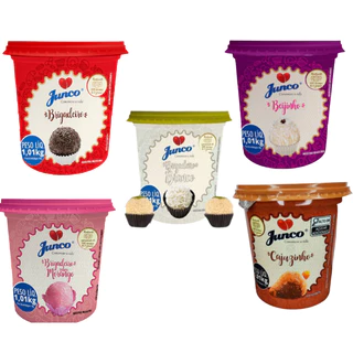 Kit 5 Brigadeiro, Beijinho, Branco, Morango e Cajuzinho 1kg Junco