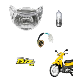 Bloco Optico Farol Moto Biz 125 06 á 10 Com Soquete + Lâmpada M5