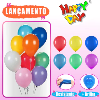 50 Bexigas Nº8 Varias as cores - Balão Nº8 Diversas Cores - Balao Happy Day