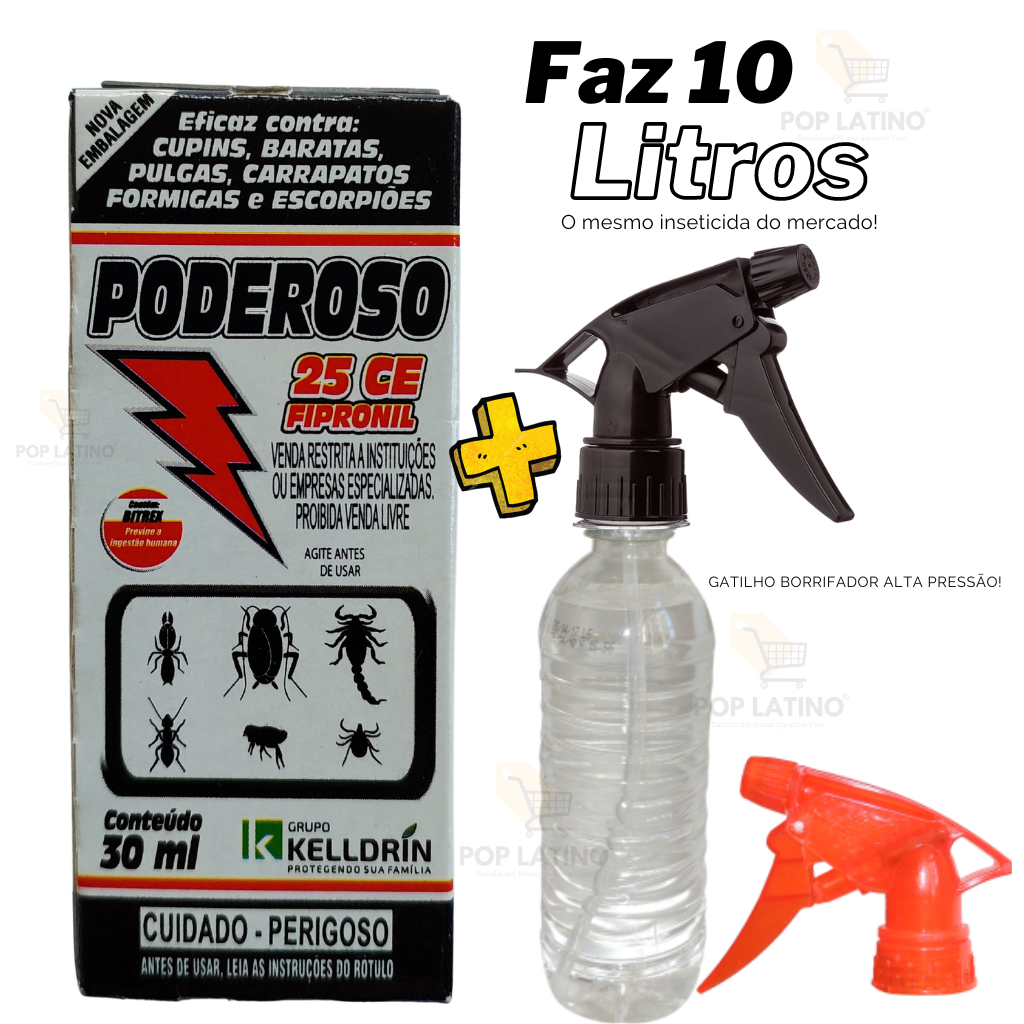 Kit Dedetização faz 10 litros + Borrifador para Pulgas Carrapatos Sarna ...