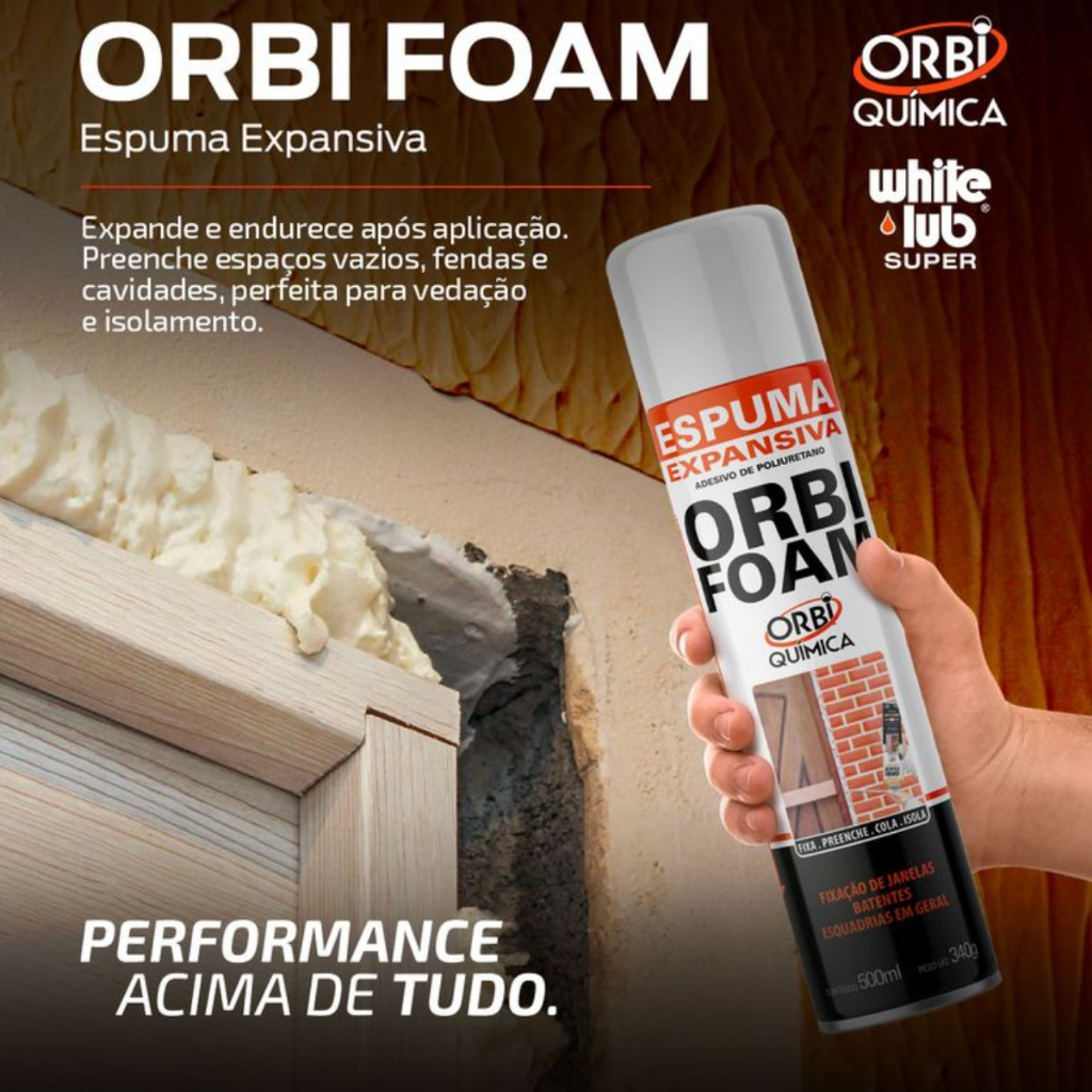 Espuma Expansiva Poliuretano Spray 500ml Fixação de Porta Janelas ...