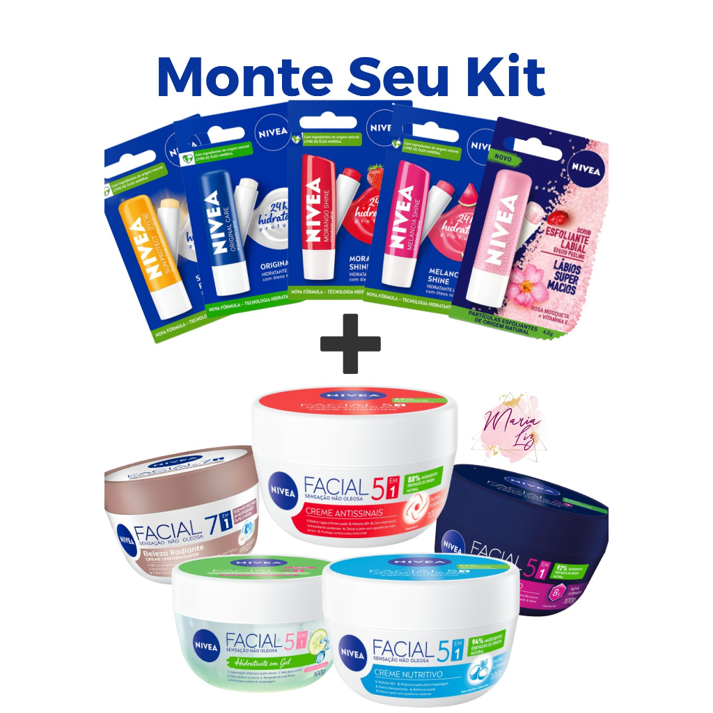 Kit facial Nivea + Protetor Hidratante Labial ( Escolha o Seu )