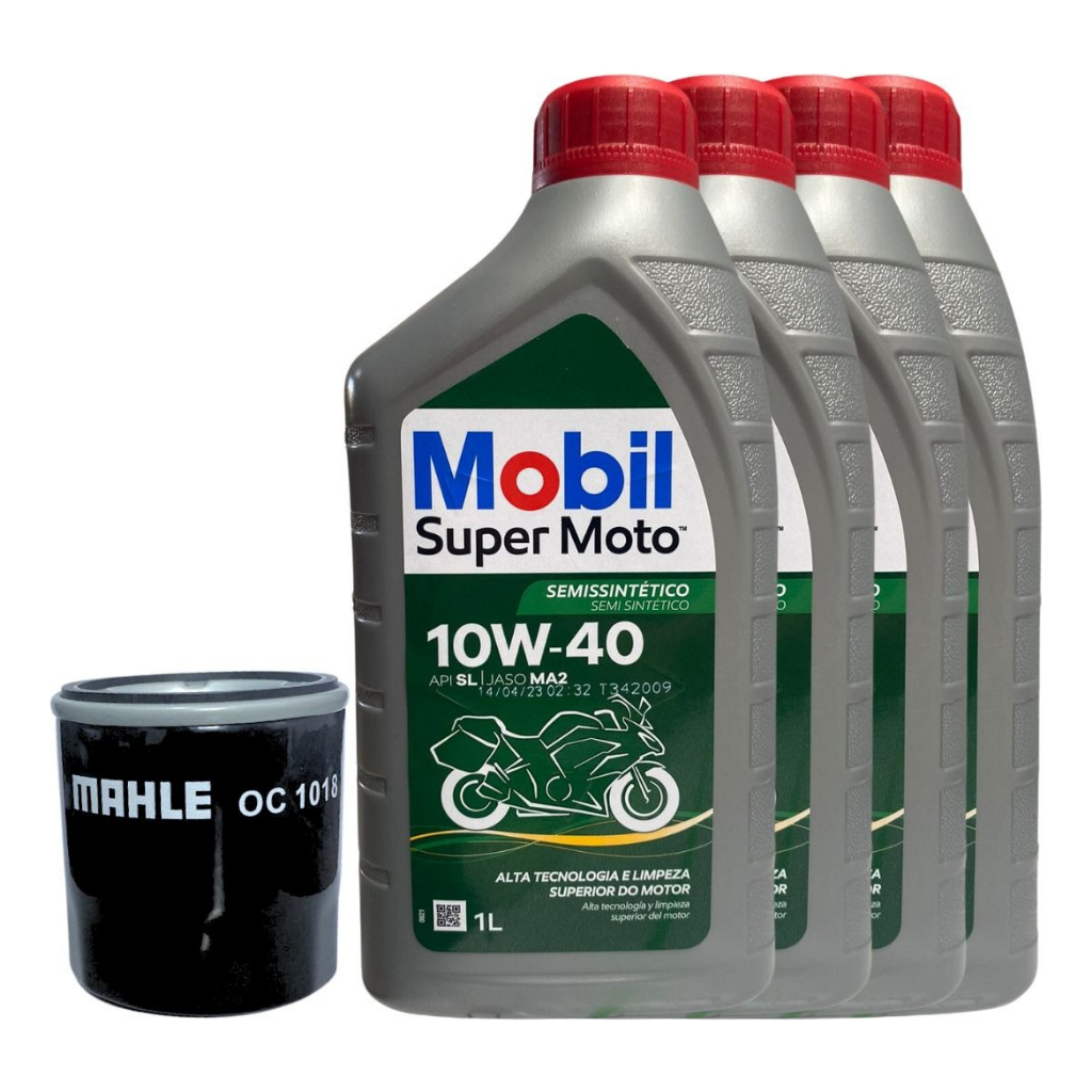 Kit Troca Oleo Mobil 10w40 Suzuki Gsx Bandit + Filtro Oleo