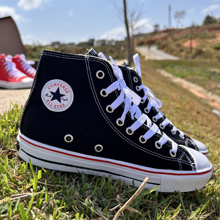 Tênis Infantil Converse All Star Preto 2V Couro (18-25) - Laranjeiras Kids