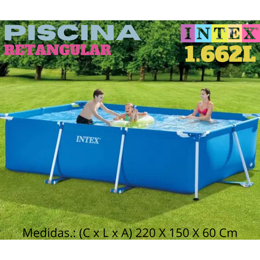 intex お得2個セット PISCINA INTEX RETANGULAR METAL FRAME 1.662 LITROS. | Shopee Brasil