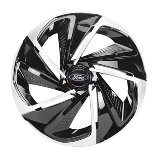 Jogo 4 Calotas Nitro Aro 13/14 Black Silver Ford Ka Fiesta Focus EcoSport