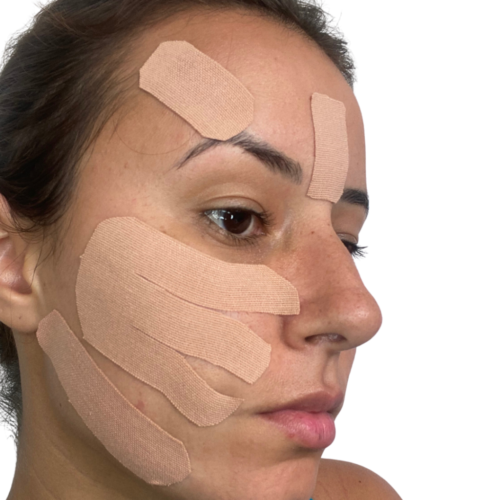 Fita Lifting Facial Tape Sinais De Expressão Anti Rugas Bege