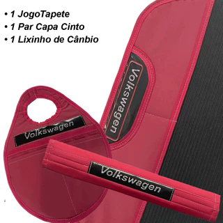 Estilo e Proteção Jogo de Tapete Universal emborrachado com Capa Protetor Almofada de Cinto segurança e Lixinho lixeira porta lixo de carro cambio ROSA Personalizado para seu Veículo TODAS AS MONTADORAS FIAT FORD CHEVROLET VOLKSWAGEN