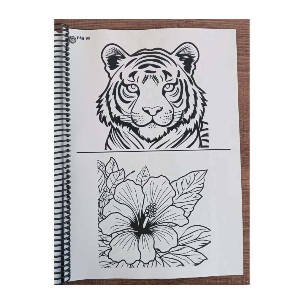 Caderno 200 Desenhos para Colorir para Adulto Arteterapia em Folha A4 - 2  Desenhos por Folha - Encadernado