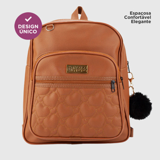 Mochila Ferminina Pequena De Couro Sintetico Durável Ideal Para o Dia a Dia Moda Feminina