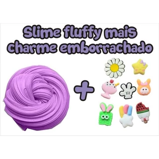 Slime fluffy com um lindo charme emborrachado HOJE leva 1 surpressa