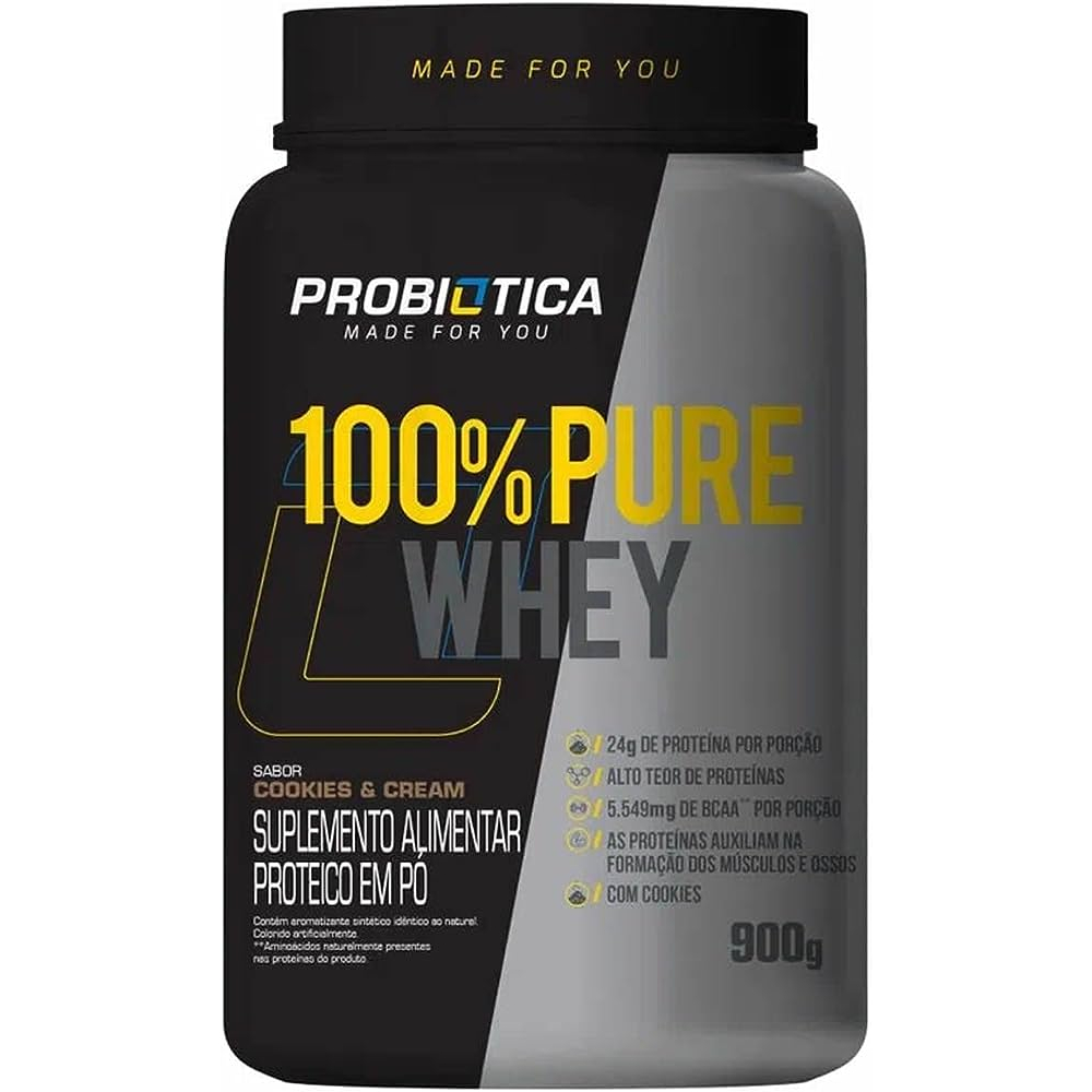 Whey Protein 100% Concentrado 900g Pote Probiotica