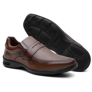 Sapato Social Masculino de Couro Legitimo Ortopédico Elegante Super Confortável e Barato