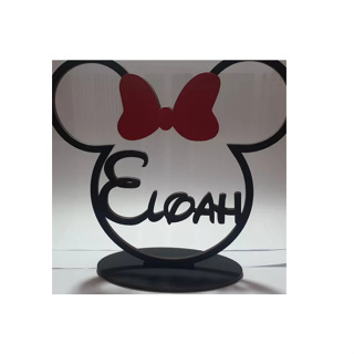 11 Centros De Mesa Minnie Mickey Laço vermelho ou rosa 15x15cm