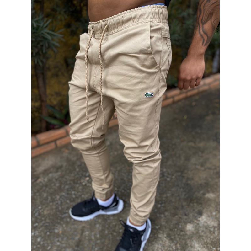 CALÇA JOGGER MASCULINO JEANS E SARJA SLIM COM ELASTICO AJUSTÁVEL