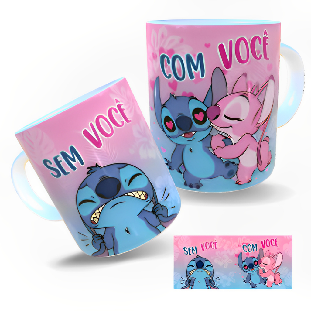 Caneca do Stitch VÁRIOS MODELOS OFERTA POR 24 HORAS de Porcelana Personalizada - Stitch e Angel Namorados - Sabe quando você uma coisa que você quer comprar - Xicara Presente Lembrancinha Kit Festa Aniversário Presente Pais Mães Namorados Disney Infantil