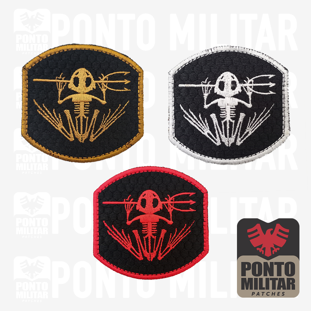 Navy Seal DEVGRU Frogman Esqueleto Sapo Patch Bordado - Ponto Miliar
