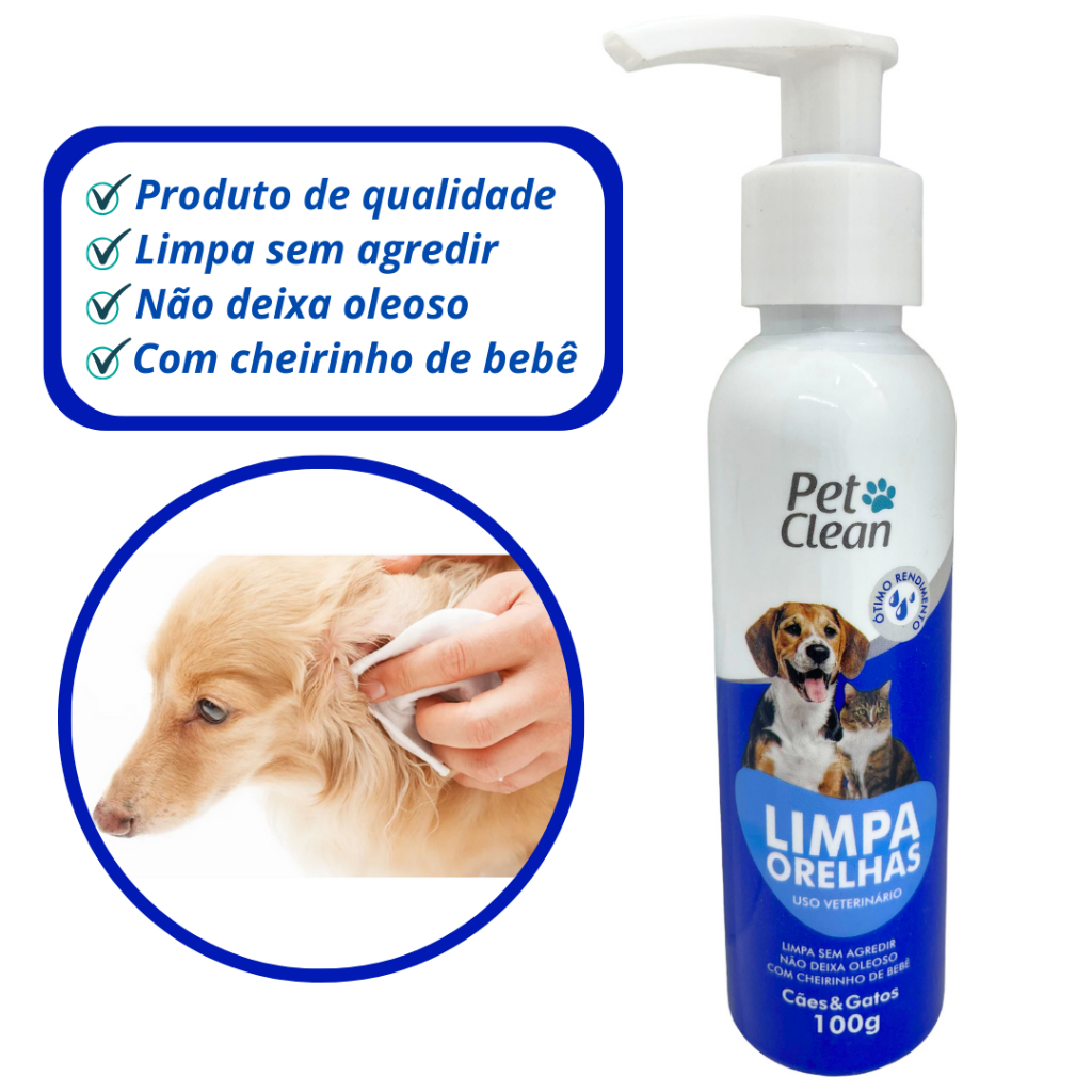 Limpador de Orelha Pet Clean 100g para cachorro e gato | Shopee Brasil