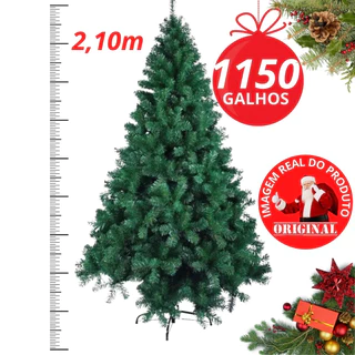 Árvore Natal Verde 2,1m 1150 Galhos Pinheirinho Tradicional
