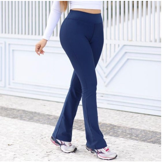 Calça Legging CalÇa Social Tecido Grosso Calça Legging Flare Azul