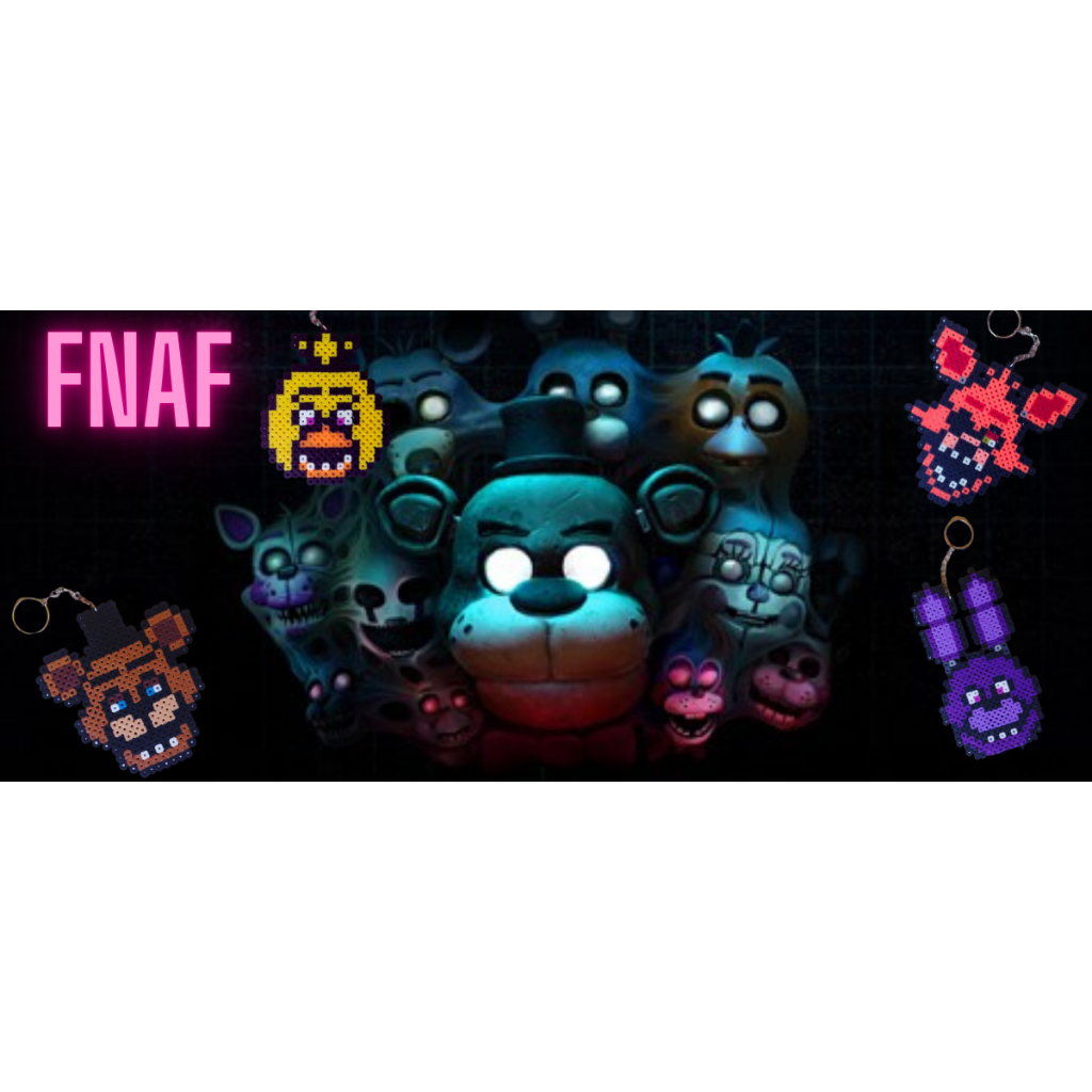 Conjunto Chaveiro/ Ímã/ Bottom Personagens FNAF (Five Nights at Freddy's) -  Pixel Art/ Pixel Arte/ Perler Beads/ Hama Beads