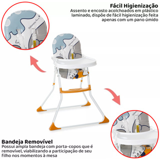 Cadeira Alta de Alimentação Bebê Panda Galzerano - Loja Zuza Brinquedos