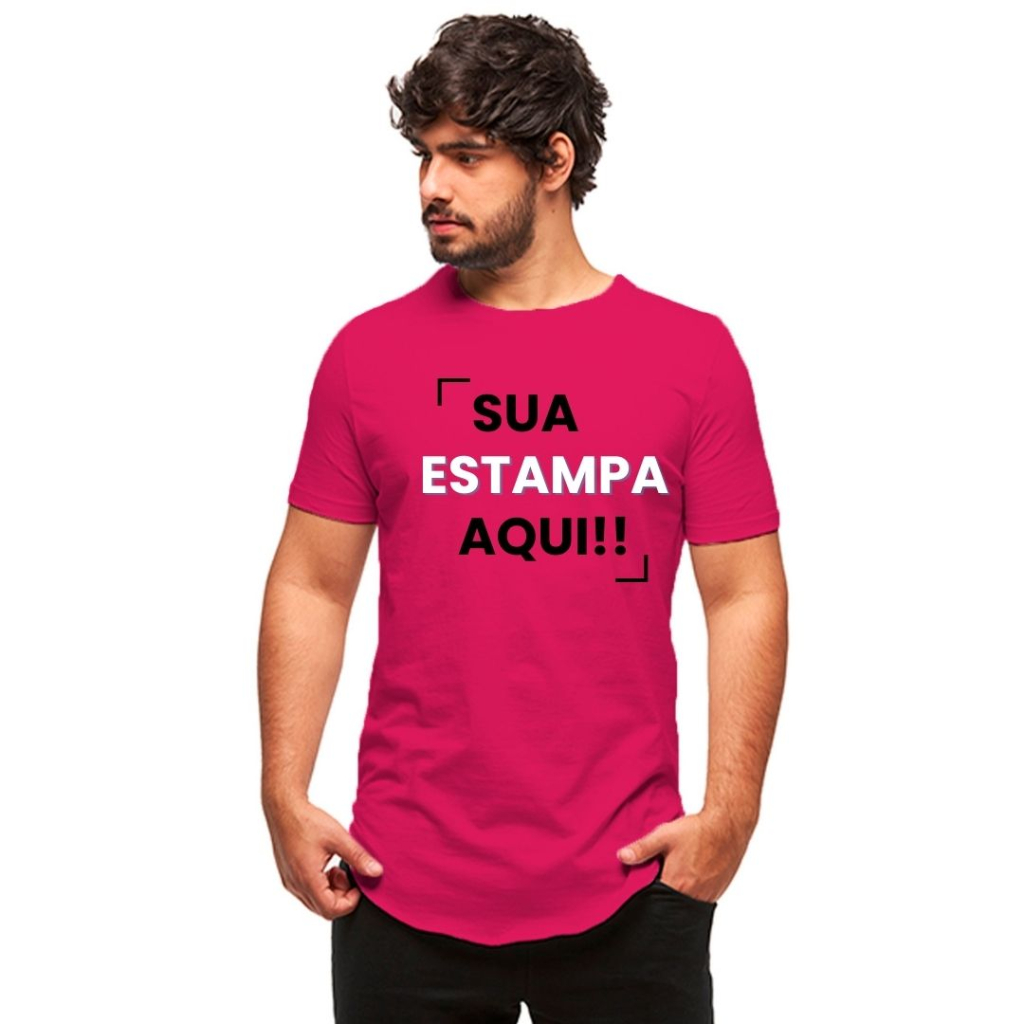 Camiseta Longline Masculina Plus Size Dry Fit Camisa Proteção Uv