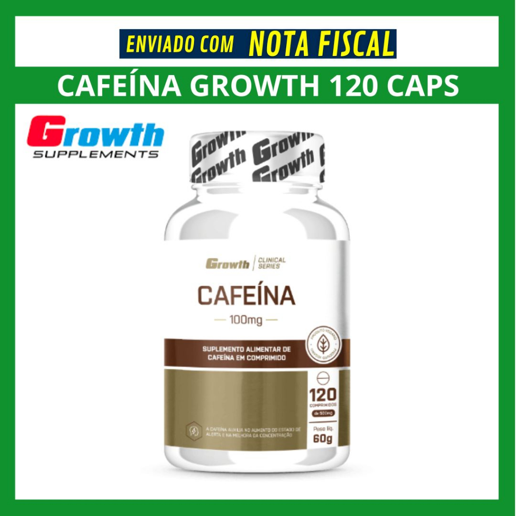 Cafeína Termogênico 100mg Original 120 Caps Growth Supplements