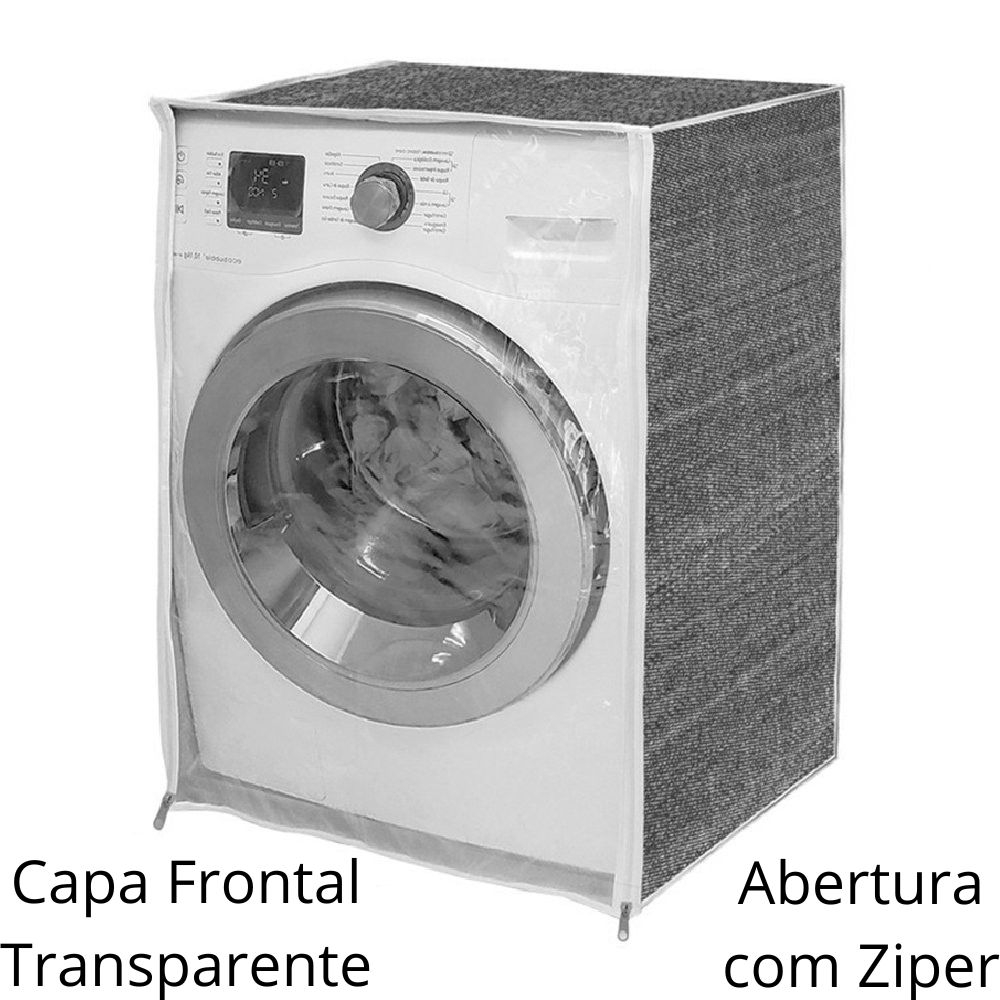Capa Máquina De Lavar Roupas Lava e Seca Até 11Kg Com Abertura Ziper ...