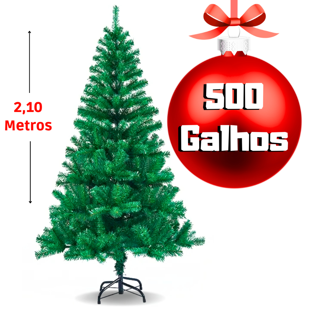 Árvore-de-natal grande de 210 cm com 505 ramos de aspeto realista em  plástico PET verde Homcom 830-137 - Comprar com preços económicos