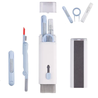 Kit De Escova De Limpeza De Teclado 7 Em 1 Multifuncional Portátil Para Computador/Fone De Ouvido/Ferramentas