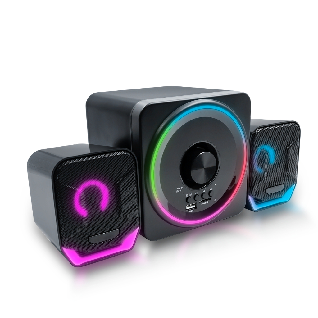 Caixa de Som Multimídia 2.1 Canais Bluetooth Rgb Para Pc Notebook ...