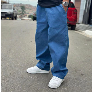 Calça jeans larga Balão baggy Jeans boca Larga reta folgada estilo skatista