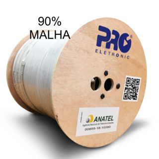 Cabo Coaxial para Antena de TV Flexivel 90% Malha com Conector RGC6 - Proeletronic