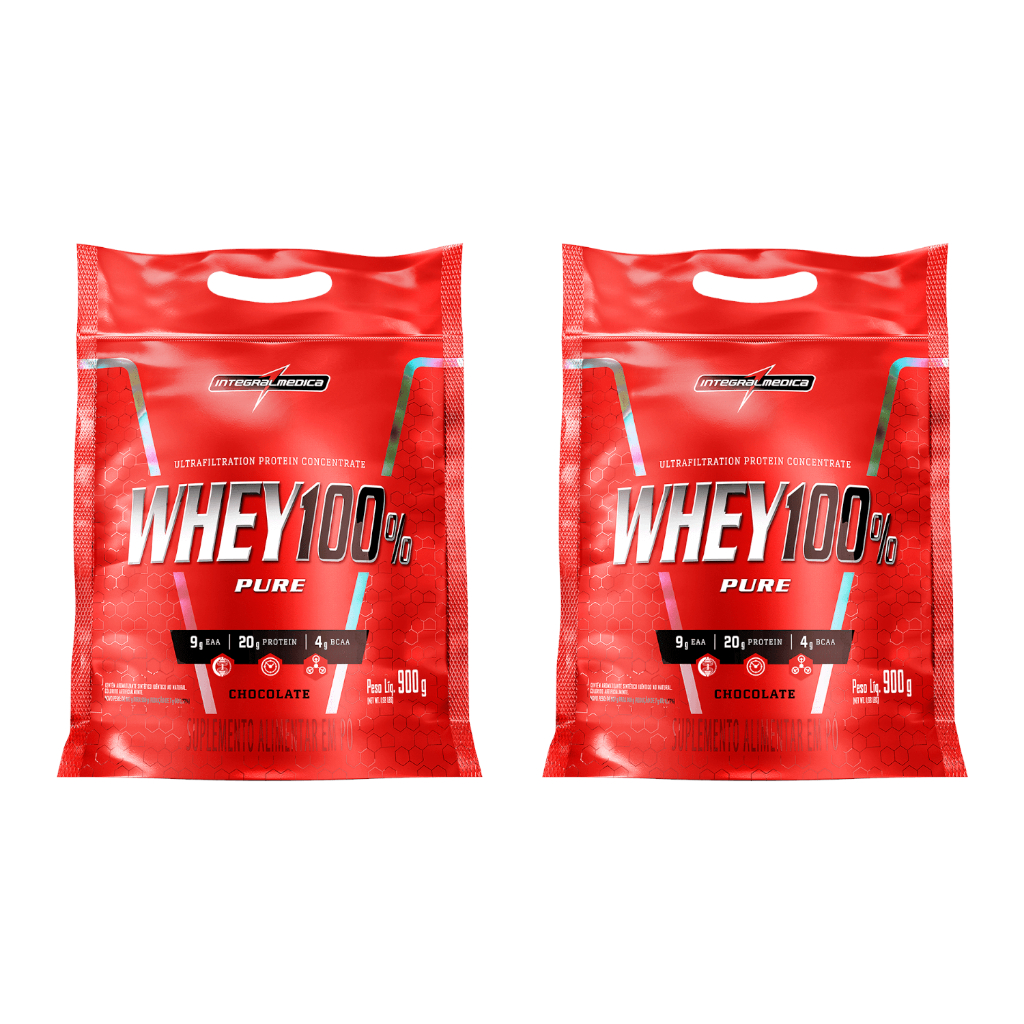 Kit com 2 unidades 907g de 100% Pure Whey IntegralMedica