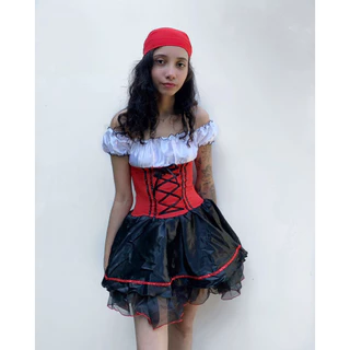 VESTIDO FANTASIA PIRATA ADULTO INFANTIL CARNAVAL FESTA TEMÁTICO ANIVERSÁRIO HALLOWEEN