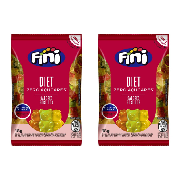 Bala Fini Natural Sweets Diet 2 pacotes 18g cada