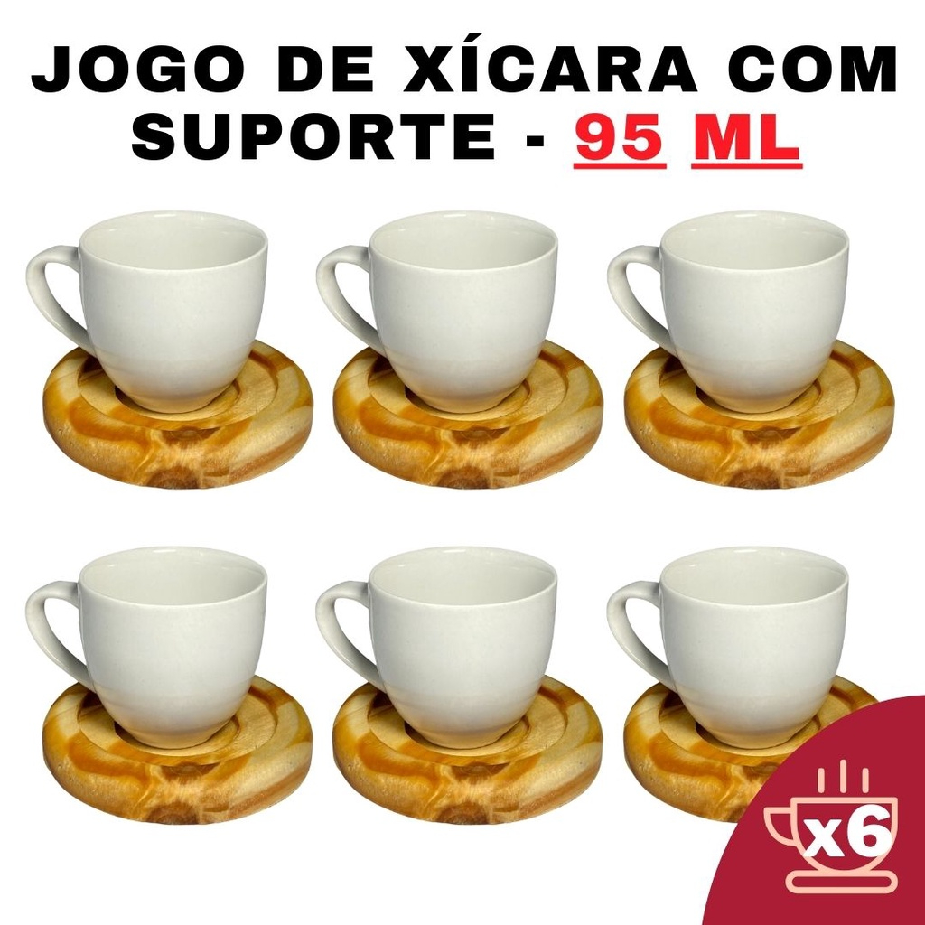 Jogo De Xícara De Chá Jamile Biona 12 Pçs - Cerâmica