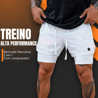 Short Bermuda Masculina 2 em 1 Térmica Esportiva