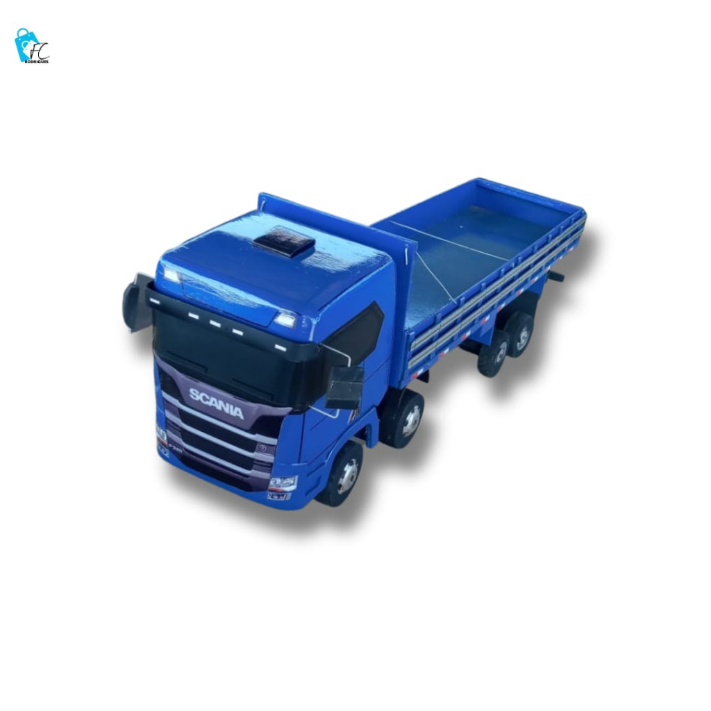 Caminhão Scania Truck Brinquedo Grande Carroceria Madeira 70cm