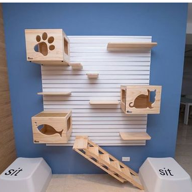 Playground Para Gatos Kit Nicho Brinquedos Pet Prateleiras Escadinha Com Circuito