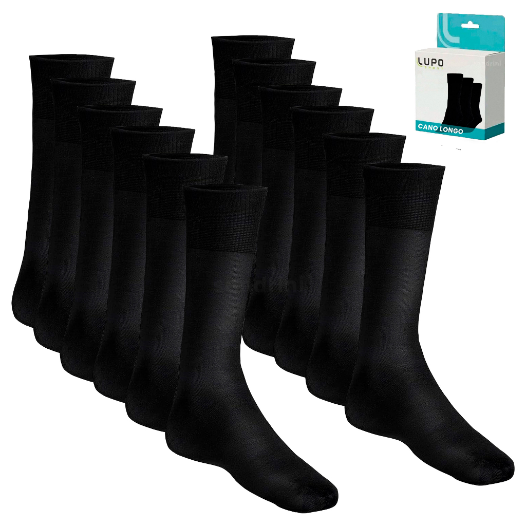 Kit 12 Meias Social Meia Masculina Lupo Meianyl Casual