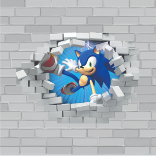 Adesivo de parede infantil do sonic