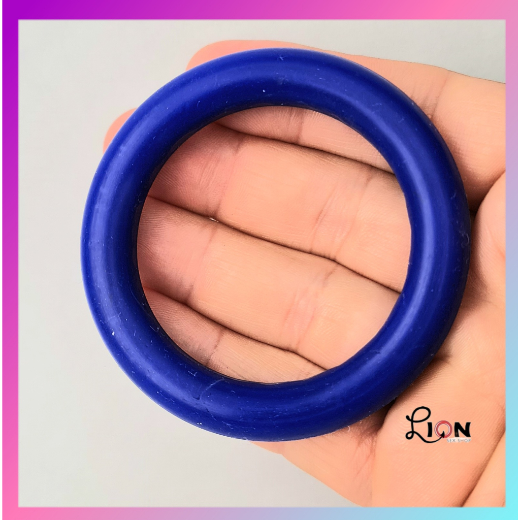 Anel Peniano Aumenta Saco Masculino Látex Rígido Azul P 44mm Engrossa Pênis