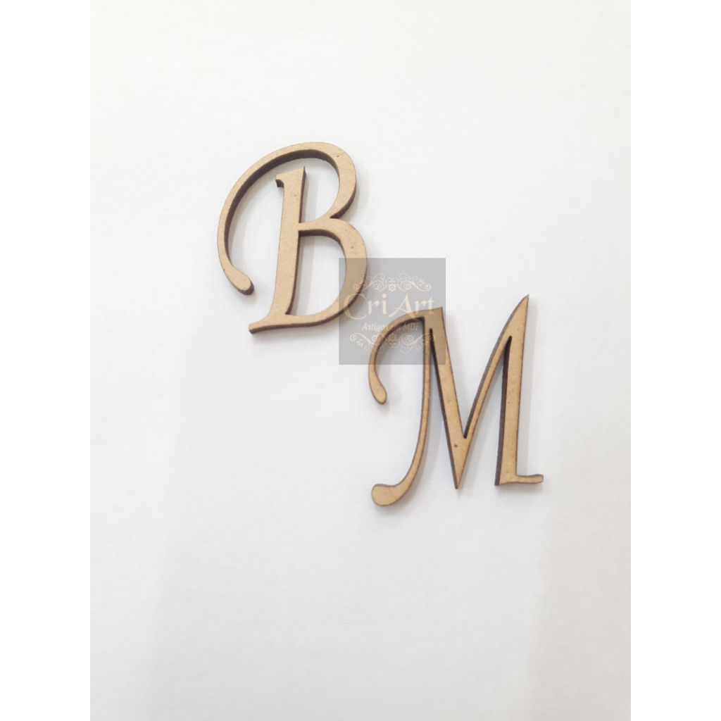 Kit com 60 letras cursivas com 2 cm altura cada em MDF | Shopee Brasil