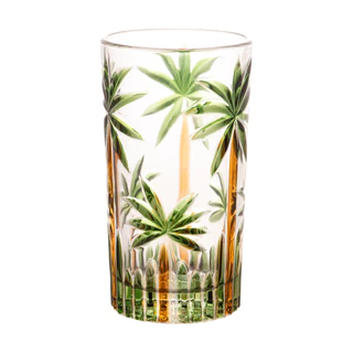 Conjunto de 6 Copos de Vidro PalmTree HandPaint Rojemac Alto ou Baixo (ESCOLHA SEU MODELO)