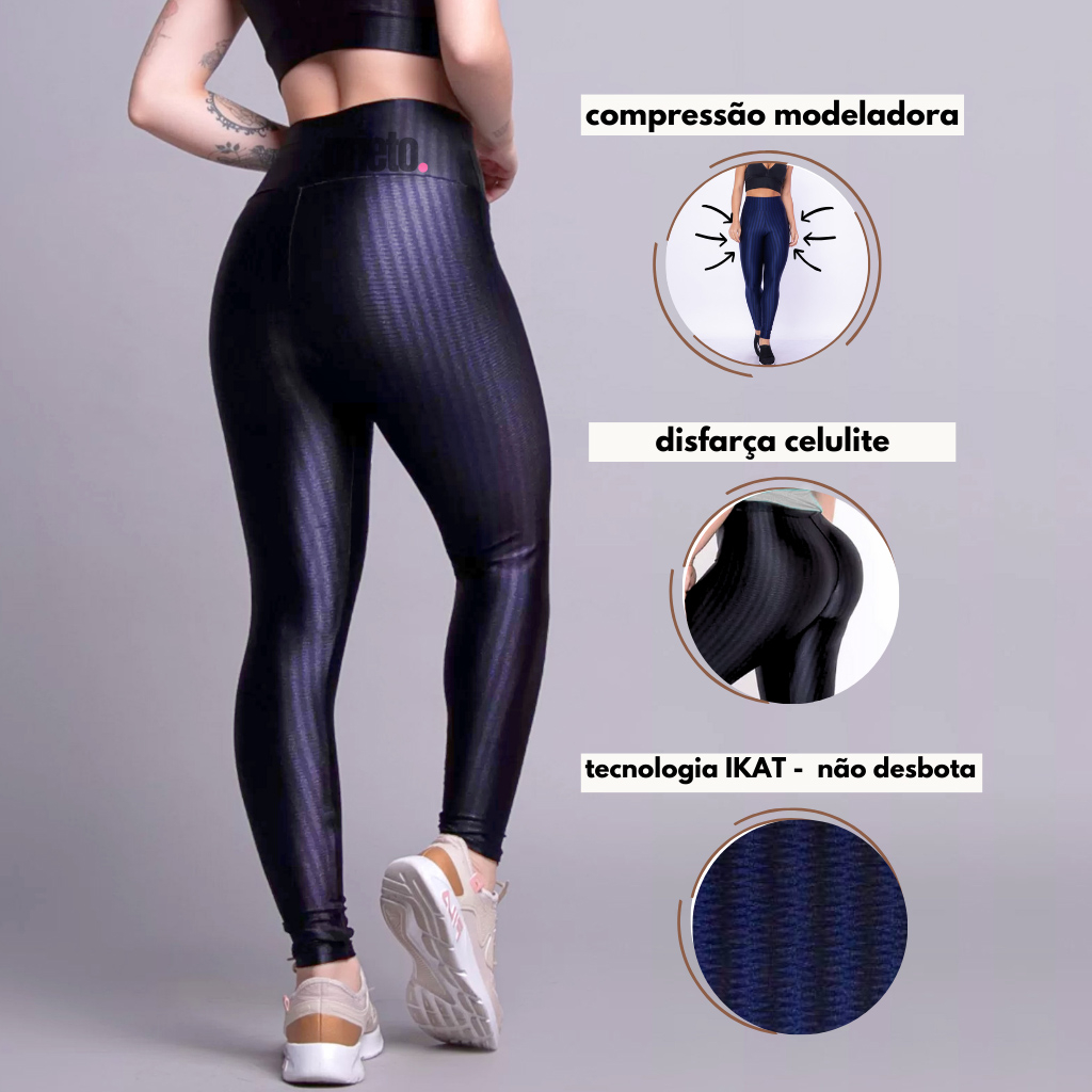 Calça Legging Fitness 3D Poliamida Premium
