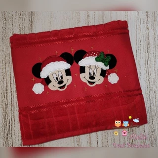 Toalha de rosto bordada Natal